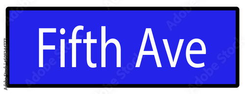Vector Road Sign-Fifth Avenue, Manhattan, New York, United States