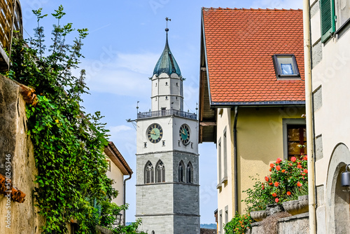 Überlingen, Münster, St. Nikolaus, Luziengasse, Kirche, Altstadt, Altstadthäuser, Münsterplatz, Bodensee, Sommer, Baden-Württemberg, Deutschland photo