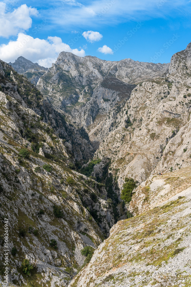 mountain landscape with sky in Los picos de Europa, Asturias, Spian