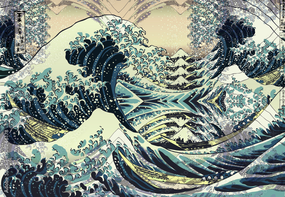 Photography Poster 神奈川沖浪裏ー卍景／多重遠景3 | Wall Art