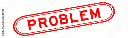 Grunge red problem word rubber seal stamp on white background