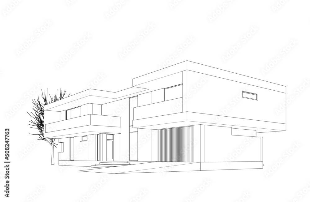 sketch of house