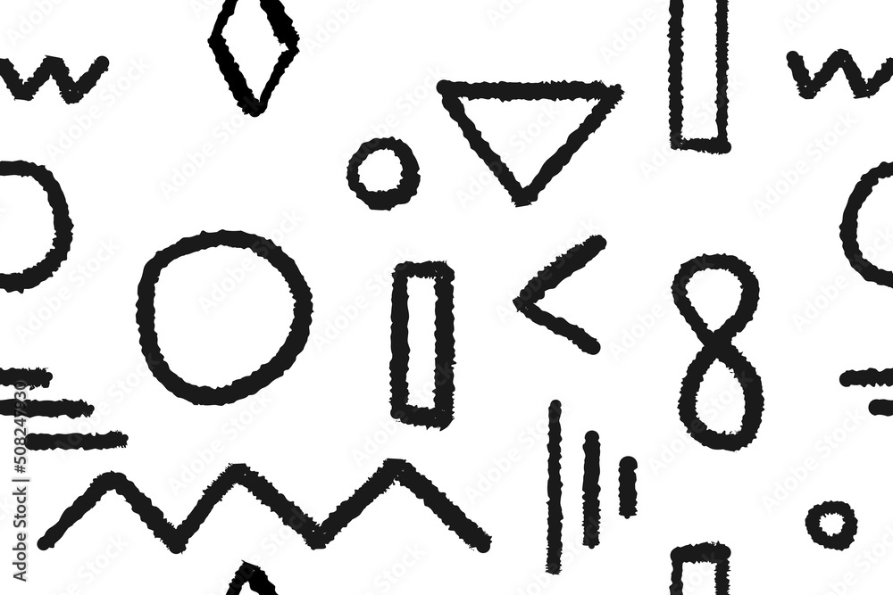 Black and white doodle pattern Black and white doodle pattern