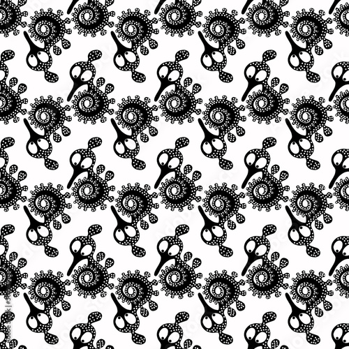 Seamless graphic pattern of seahorses. Perfect for textiles, wallpapers and nautical style web designs photo