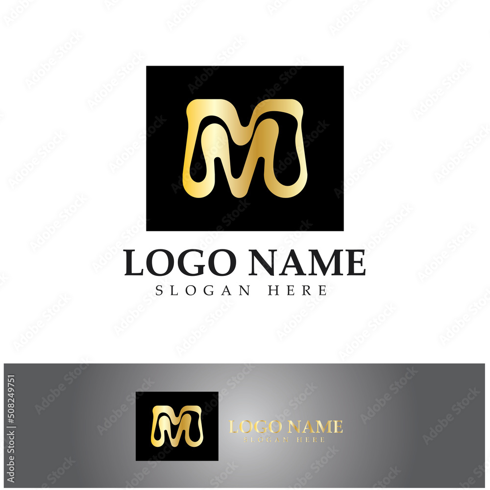 M Letter Logo Template design icon vector M Letter Logo Template design icon vector