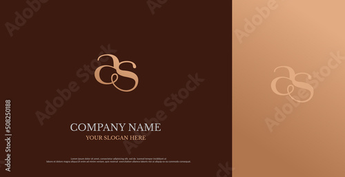 Initial AS Logo Design Vector 