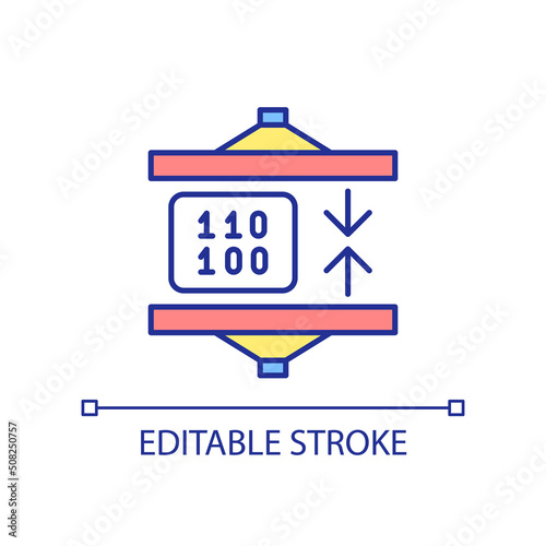 Compact code RGB color icon. Computer engineering. Programming language. Short and concise. Isolated vector illustration. Simple filled line drawing. Editable stroke. Arial font used