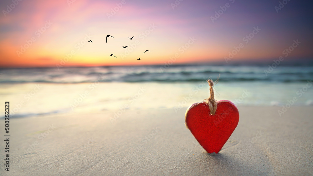 Fototapeta premium Liebe Grüße vom Meer