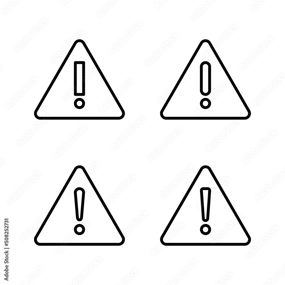 Exclamation danger icon vector. attention sign and symbol. Hazard warning attention sign Exclamation danger icon vector. attention sign and symbol. Hazard warning attention sign