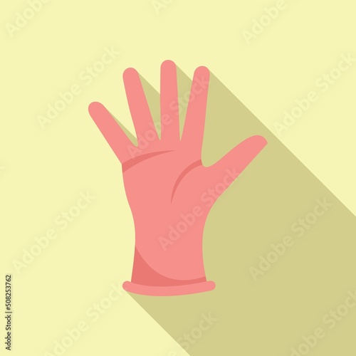 Rubber glove icon flat vector. Medical latex
