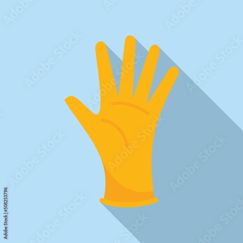 Plastic glove icon flat vector. Doctor rubber