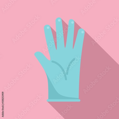 Surgery glove icon flat vector. Surgical latex