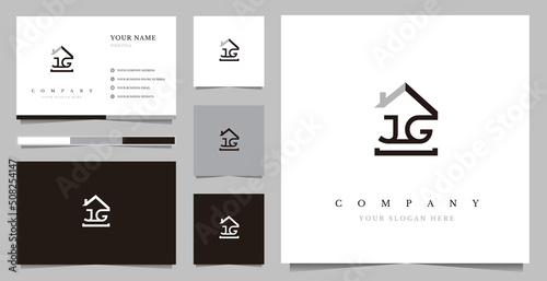 Initial JG Real Estate Logo Design Vector