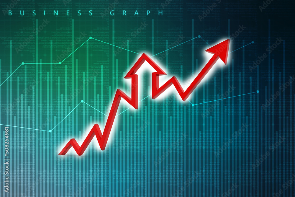 Naklejka premium 3d rendering business graph and documents. Stock market chart. Business graph background, Financial Background