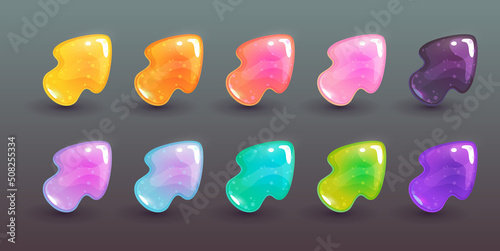 Cartoon glossy arrows set,comic vector GUI assets
