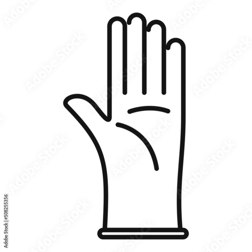 Care glove icon outline vector. Hand latex