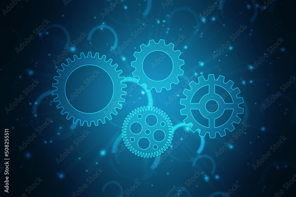 Gear technology background, Digital Abstract technology background, futuristic background, cyberspace Concept