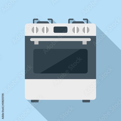 Fototapeta Kitchen stove icon flat vector. Gas cooker