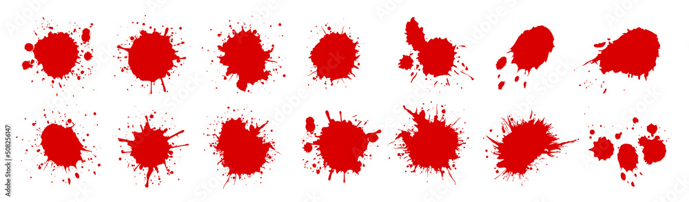 Set of bloody splatters. Vector illustration