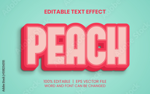 editable text effect with realistic pink bold peach style