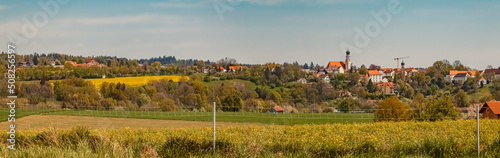 High resolution stitched panorama of a beautiful summer view near Bad Griesbach, Bavaria, Germany
