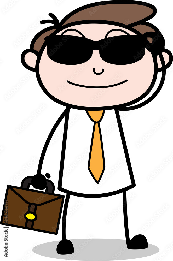 cartoon businessman with a suitcase