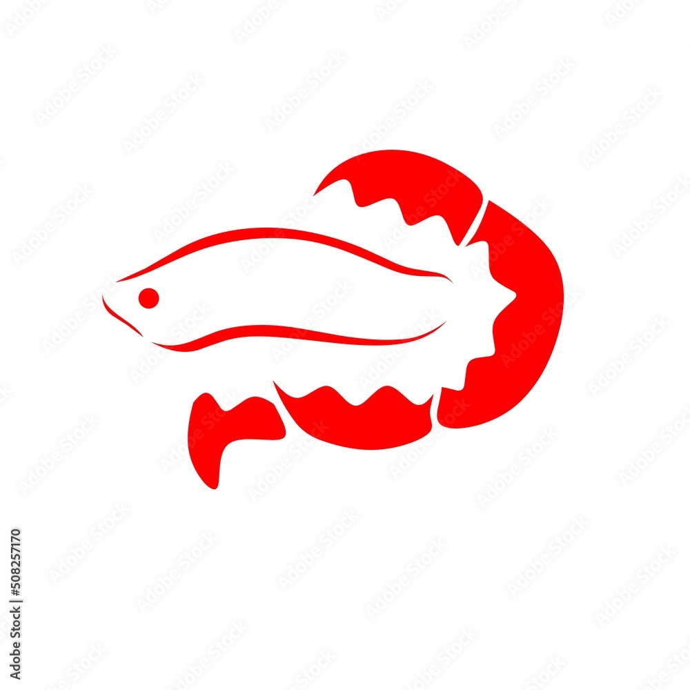Betta Fish logo in modern style. On a white background. Vector illustration. Betta Fish logo in modern style. On a white background. Vector illustration.