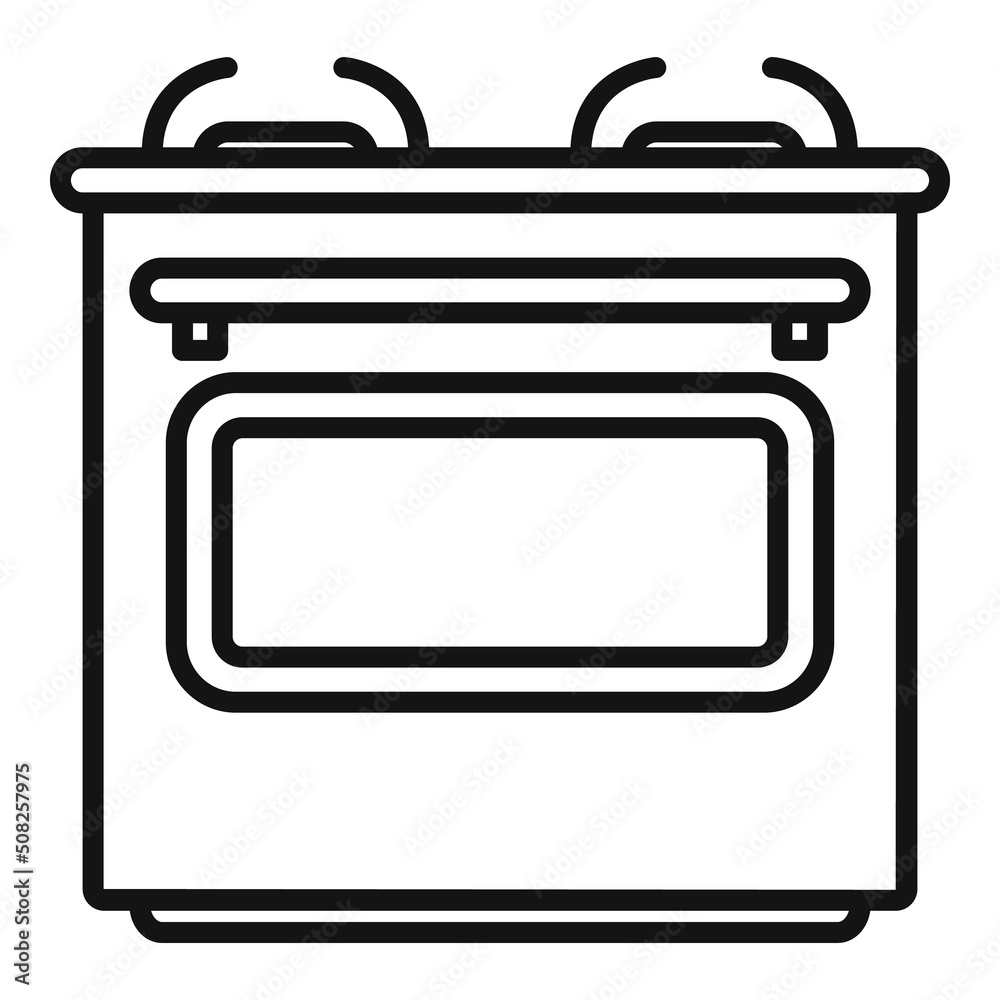 Stove flame icon outline vector. Gas cooker Stove flame icon outline vector. Gas cooker