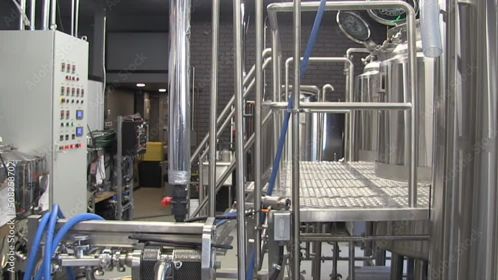 Microbrewery or Craft brewery to produce specialty beers or craft beers. Beer Vat or Fermentation Vessels with mechanical pumps. Microbrewery or Craft brewery to produce specialty beers or craft beers. Beer Vat or Fermentation Vessels with mechanical pumps.