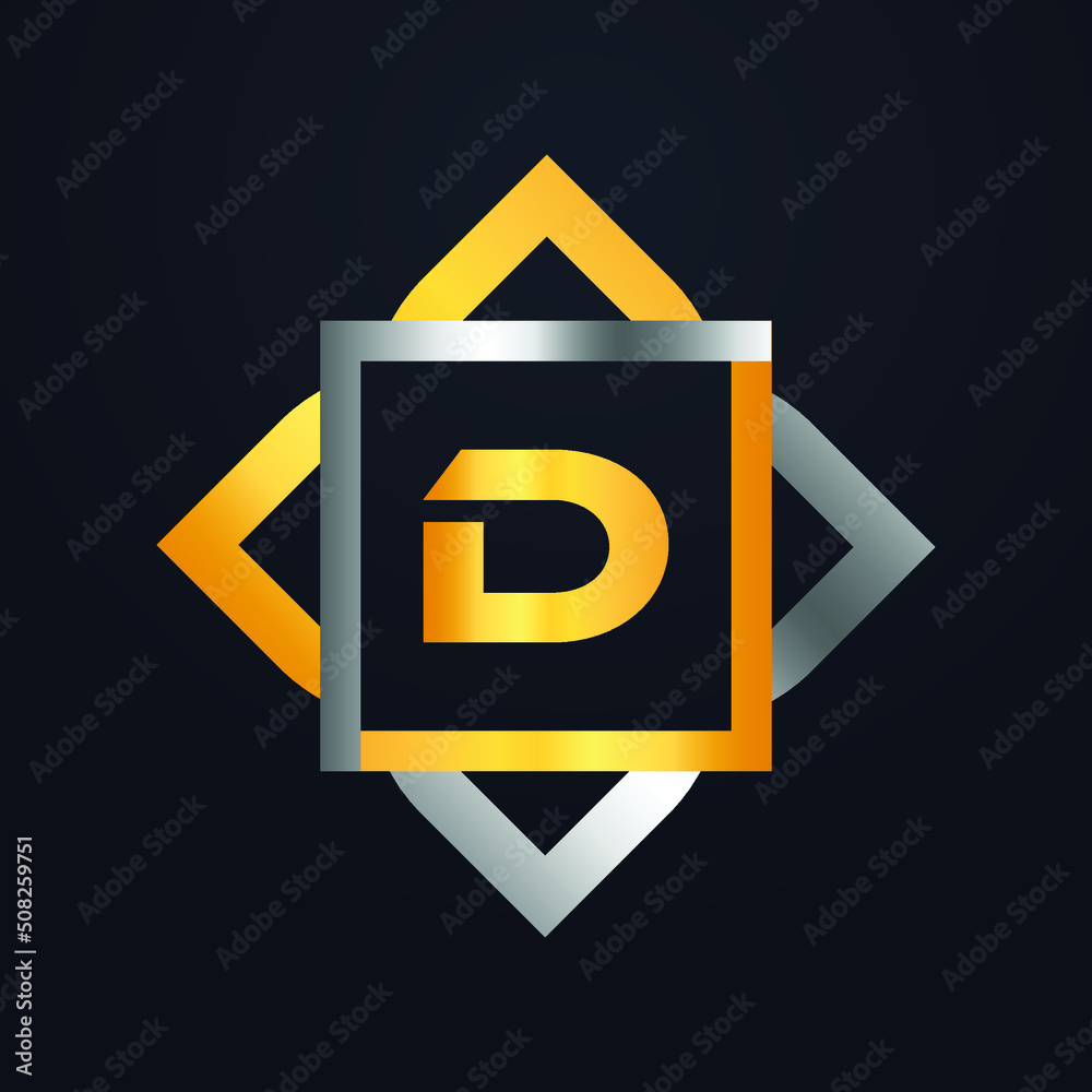 Premium luxury Vector elegant gold and silver font Letter D Template ...