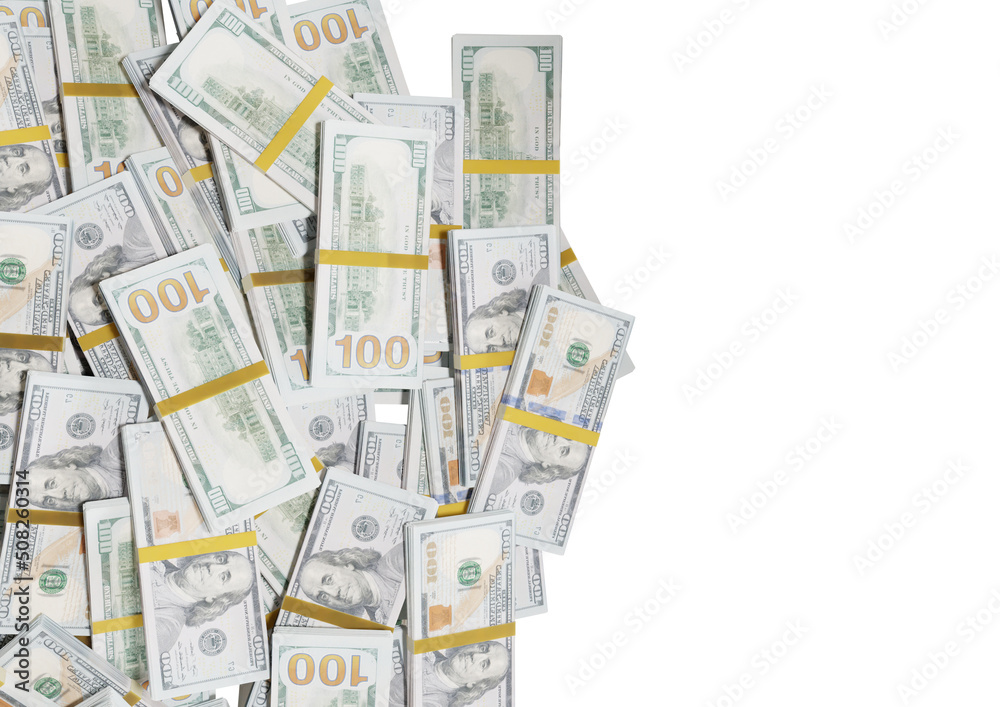Large pile of one hundred united states dollar bill large resolution for business, finance, news background