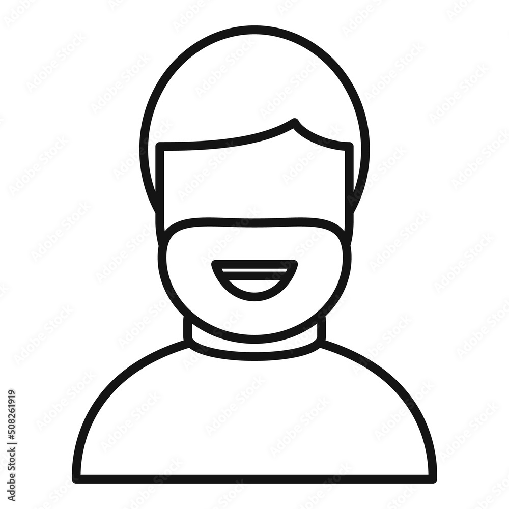 Human smiling icon outline vector. Happy person Human smiling icon outline vector. Happy person