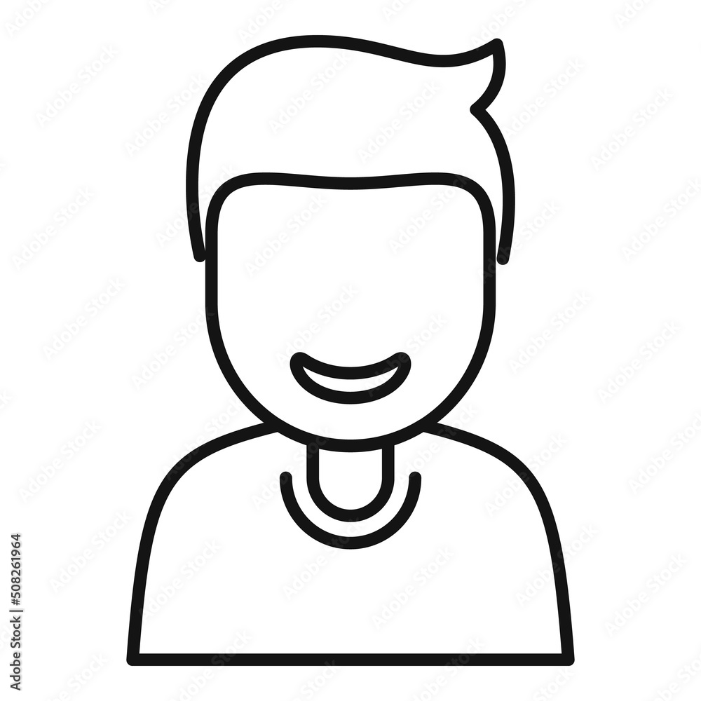 Healthy smiling icon outline vector. Happy young Healthy smiling icon outline vector. Happy young