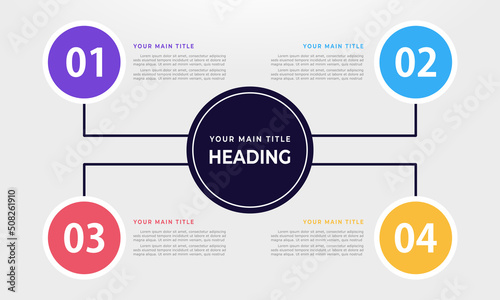 Four steps modern business infographics. Business infographic design template