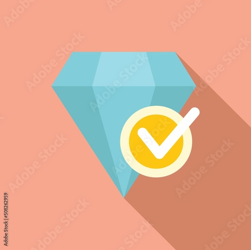 Diamond trust icon flat vector. Control work