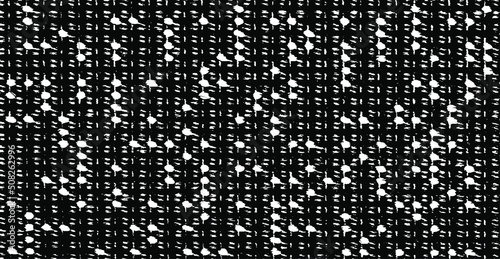 Rough, irregular texture composed of monochrome geometric elements. Overlay distressed grunge background. Abstract vector illustration. Isolated on white background. EPS10