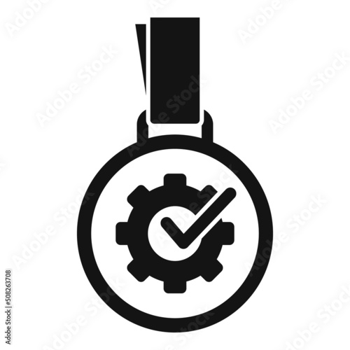 Expertise medal icon simple vector. Quality expert
