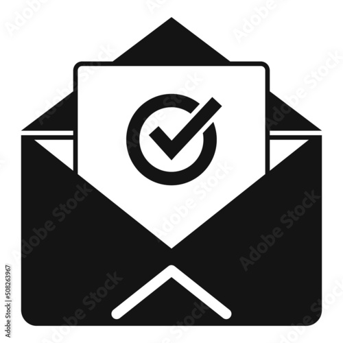 Approved mail icon simple vector. Business quality