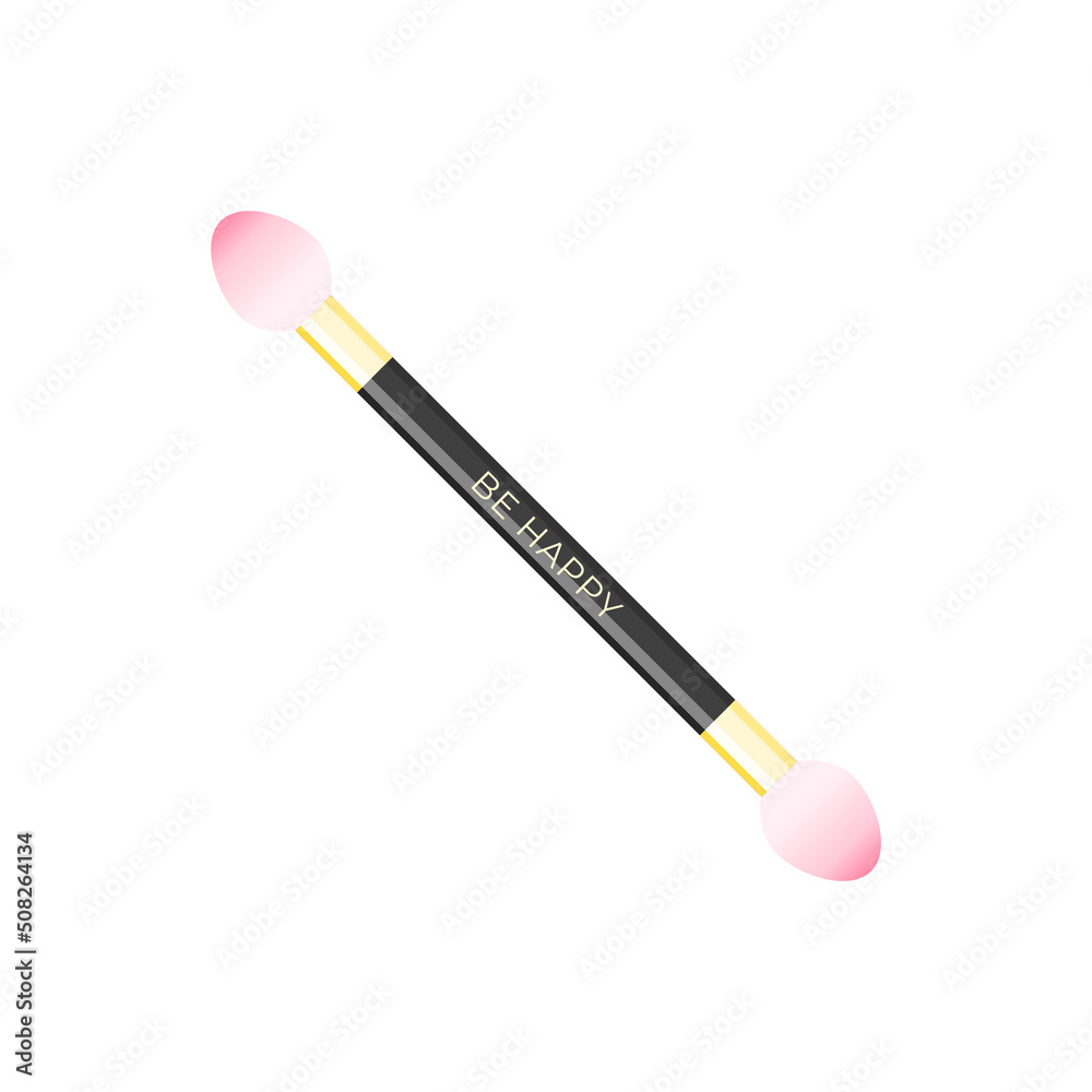 Sponge applicator icon. Cartoon illustration of makeup eyeshadow sponge smudge brush with 