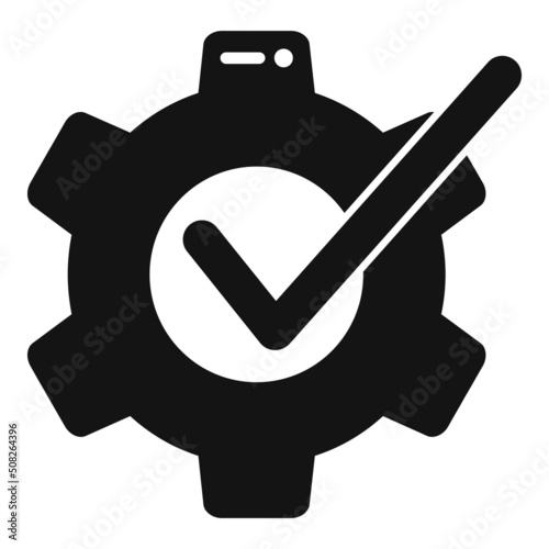 Gear connect icon simple vector. Work trust