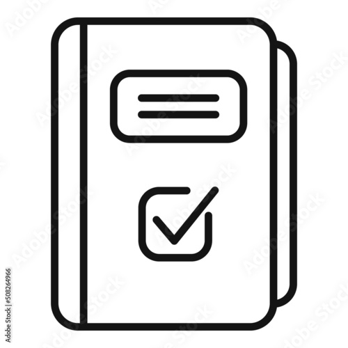 Approved file folder icon outline vector. Work trust