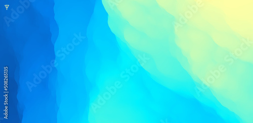 Blue abstract background. Water surface. Sky with clouds. Landscape with mountains. Vector illustration for design.