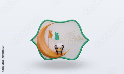 3d eid al adha Cote dIvoire flag rendering front view