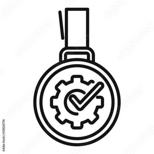 Expertise medal icon outline vector. Quality expert