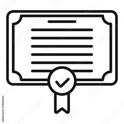 Expertise diploma icon outline vector. Work trust