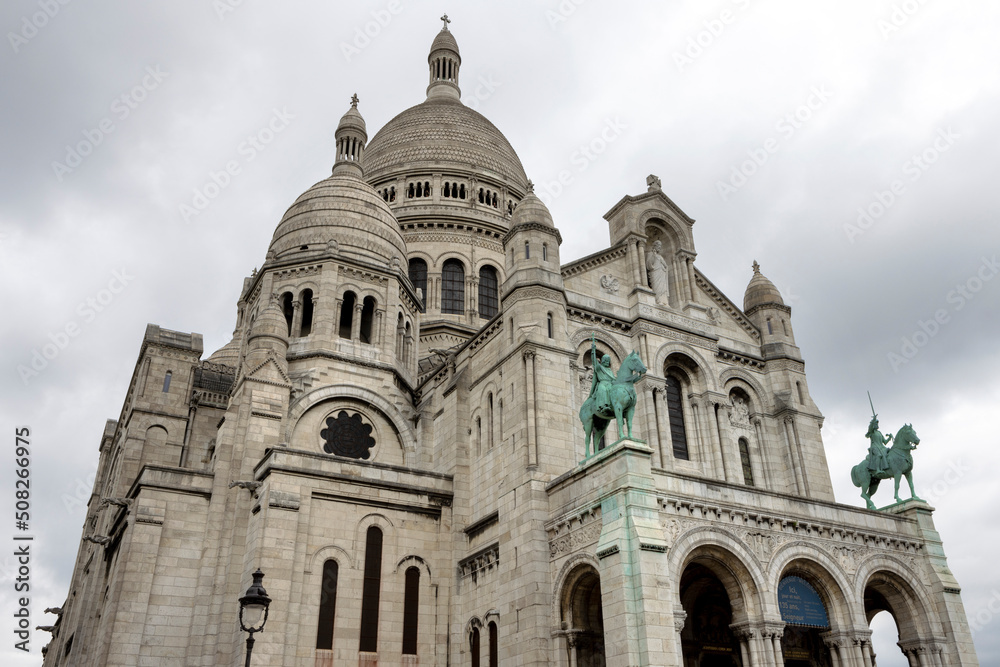 Sacre Coeur de Montmartre, church in Paris, France. 
