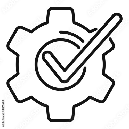 Gear connect icon outline vector. Work trust