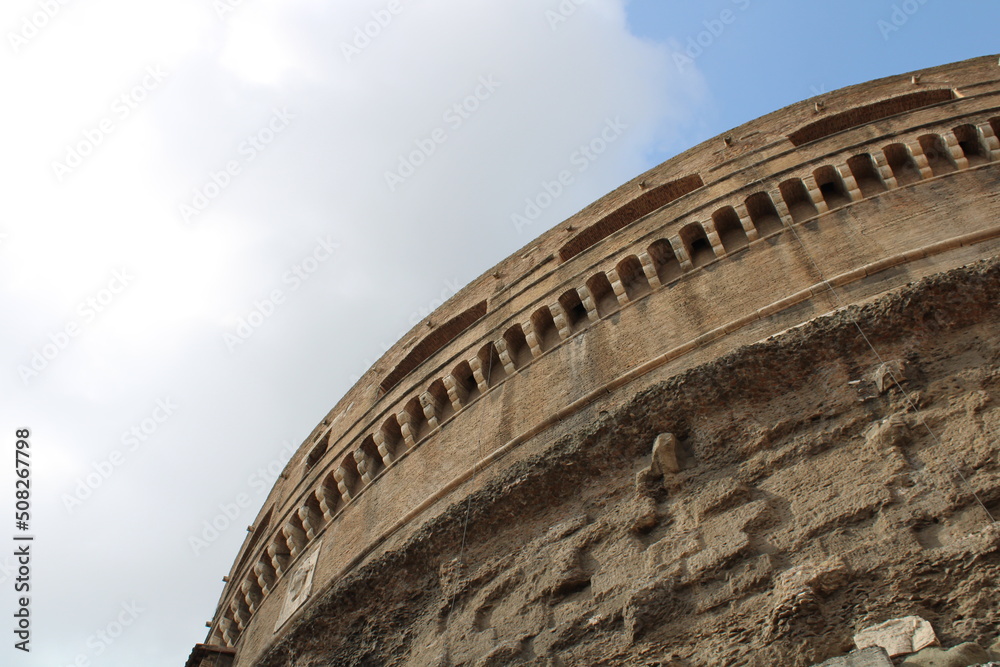 colosseum angle with sky in the background