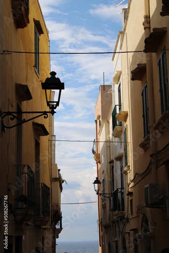 street in the city with houses and sky in Gallipoli
