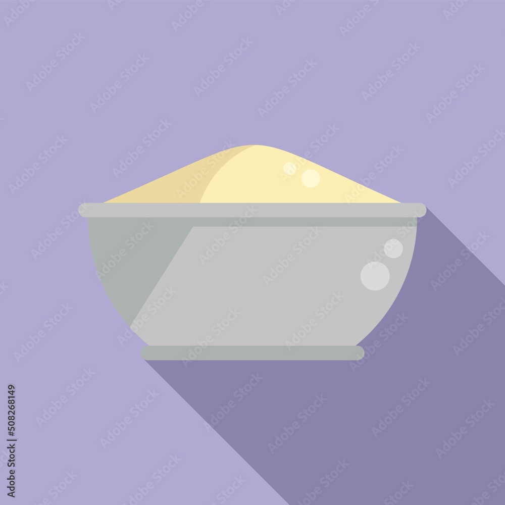 Powder dough icon flat vector. Flour pastry Powder dough icon flat vector. Flour pastry